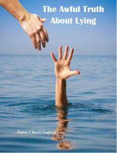 The poster of, the awful truth about lying with a hand reaching for another hand